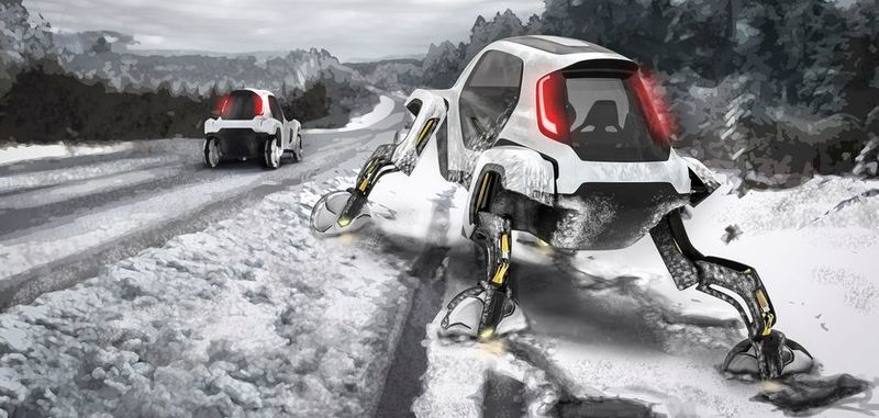 Ultimate Mobility Vehicle (UMV): Der Prototyp „Elevate“ Walking Car ist für den Einsatz in unzugänglichen Gebieten vorgesehen, das der Elevate mit seinen vier beweglichen Beinen durchqueren können soll.