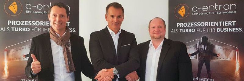 Wieder vereint: (v. l.) Geschäftsführer Thomas Hoffmann, Vertriebsdirektor Andreas Bortoli und Geschäftsführer Volker Lehnert