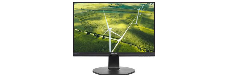 Grüner Monitor: Mit einem Infrarotsensor erkennt der Philips 241B7QGJEB, ob der Nutzer abwesend ist und fährt dann die Hintergrundbeleuchtung herunter, um Strom zu sparen.
