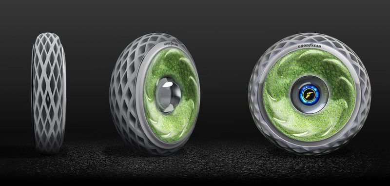 Für eine neue, sauberere und komfortablere Mobilität werden neue Konzeptreifen enwickelt. Goodyear stellte letztes Jahr exemplarisch seinen "Oyxgene" auf dem Genfer Autosalon vor.