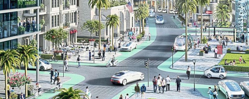 Automatisierte Elektroautos und Shuttles werden das Stadtbild in Zukunft prägen.