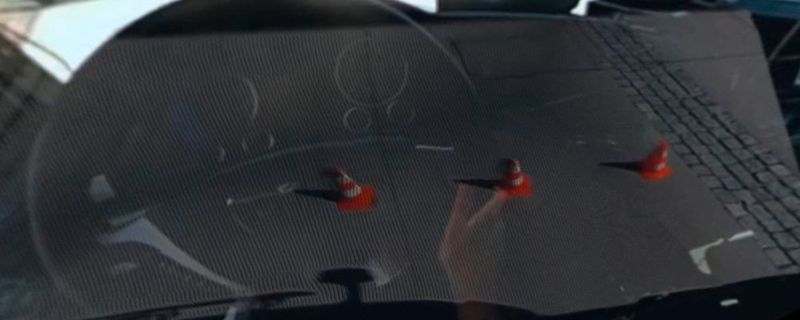 Blick durch die VR-Brille beim Rangieren mit einem Lkw im Rahmen der Studie von Daniel Reichert.