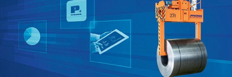 Das Pfeifer-P-Plus-System erfasst neben weiteren Umgebungsbedingungen an Coilzangen die Lastspiele sowie das ungefähre Gewicht der gehobenen Last und setzt diese Daten mit einem hinterlegten Algorithmus ins Verhältnis. Pfeifer berechnet daraus die wirkliche Belastung, die auf das System wirkt, und gibt dem Anwender Informationen über erforderliche Wartung, Instandhaltung und die genaue Restlebensdauer des Systems.