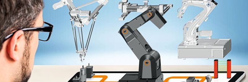 Auf der Hannover Messe 2019 zeigt Igus ein Marktplatz-Modell, das den unterschiedlichsten Anwenderen online dabei helfen soll, die für sie individuell passende Automatisierungslösung schnell zu finden und zu konfigurieren oder zu bauen. Das „Rohboter“-Grundgerüst ist unter anderem ein Gelenkarm aus Kunststoff mit der Bezeichnung Rrobolink DC.