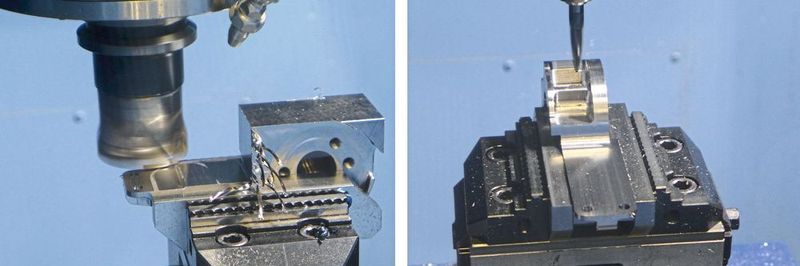 Bearbeitung einer Komponente aus CrV-legiertem Vergütungsstahl mit einer Zugfestigkeit von 1200 N/mm2.
