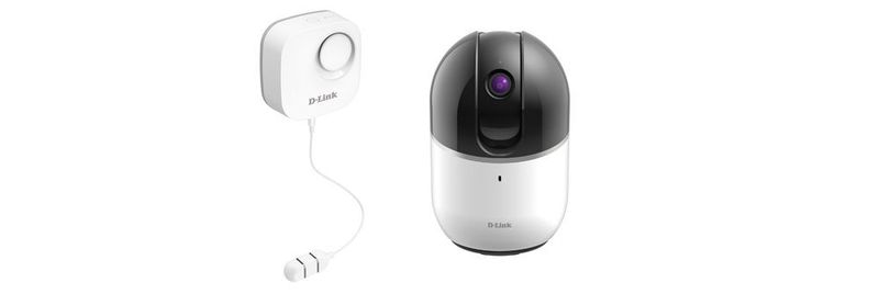 Den Mydlink Wi-Fi Wassersensor DCH-S161 (links) und die Mydlink HD Pan & Tilt Wi-Fi Kamera DCS-8515LH sollen ab April erhältlich sein.