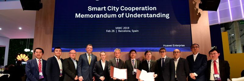 Huawei und Gelsenkirchen unterzeichneten auf dem MWC 2019 eine Absichtserklärung für eine Smart-City-Kooperation.