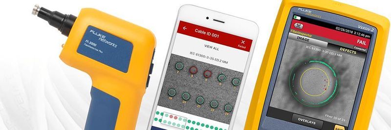 Der FI-3000 FiberInspector Pro arbeitet mit iOS- oder Android-Geräten über die FI-IN-App, künftig auch mit dem Versiv-Kabelzertifizierungssystem.