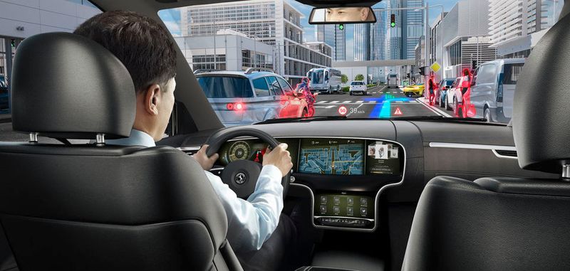 Sonneneinstrahlungs-Simulationen für ein AR-HUD erfordern ein präzises Sonnenlichtmodell mit den richtigen Winkel-, Spektral- und Einstrahlungs-Eigenschaften.