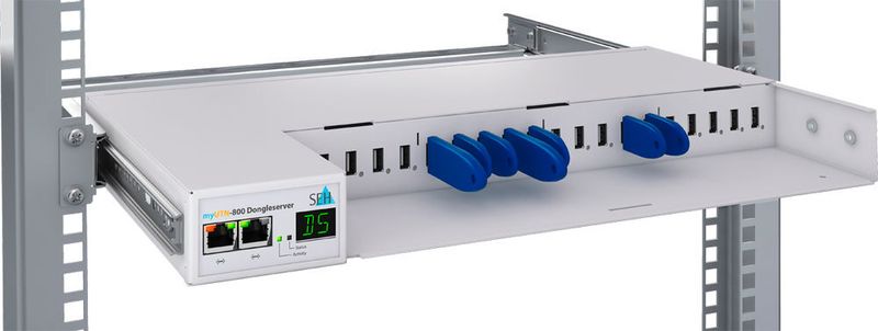 Mit dem Dongleserver myUTN-800 können bis zu 20 Dongle-geschützte Softwarelizenzen zentral verschiedenen Kundenetzen zugeordnet werden und einzelnen Kunden den Zugriff aus der Cloud heraus ermöglichen.