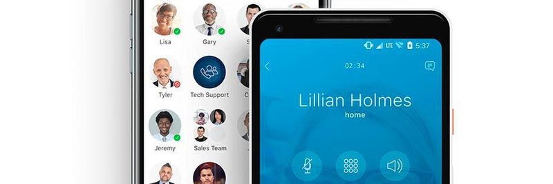 Die MiVoice Office Application bringt Funktionen eines Geschäftstelefons auf das Smartphone.