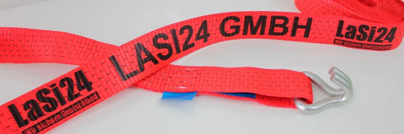 Anlässlich der ISO-Zertifizierung von LaSi24 erhalten Kunden von Unternehmen bis zum 30. April beim Kauf von 50 mm breiten Spanngurten einen kostenlosen Aufdruck des eigenen Firmennamens oder des Logos.