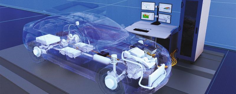 Simulation eines Hardware-in-the-loop-Prüfstands.