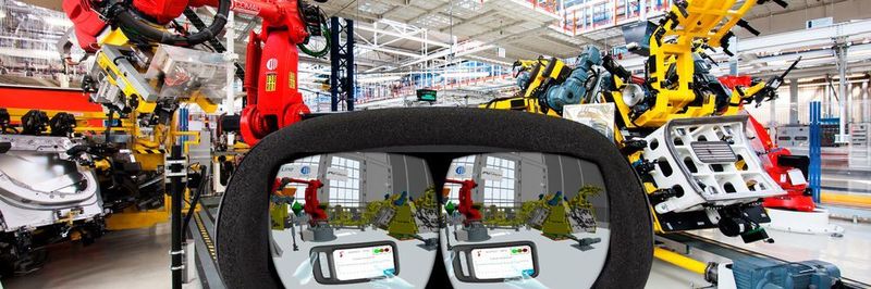 Dank der geringen Latenzzeit von 5G vermittelt der Digital Twin in visueller Form Informationen über den realen Roboter, die es ermöglichen zu verstehen, wie sich die Roboteraktivität in der Zelle entwickeln wird.