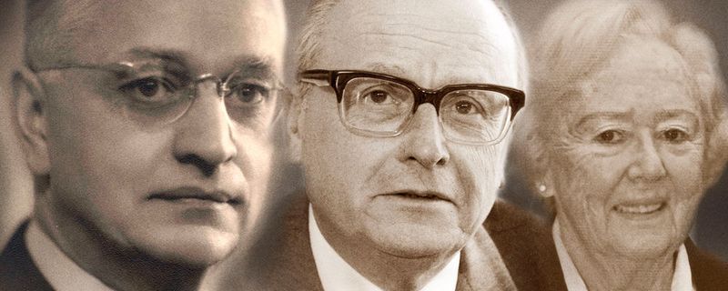 Jakob, Walter und Rosemarie Preh (v.l.). Jakob Preh war der Gründer des Unternehmens, Walter sein Sohn, Rosemarie dessen Frau.