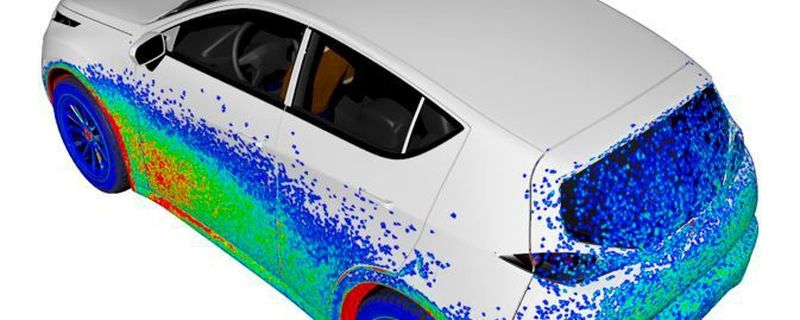Mittels CFD-Simulation (Computational Fluid Dynamics) lässt sich die Verschmutzung eines Fahrzeugs während der Nutzung simulieren.