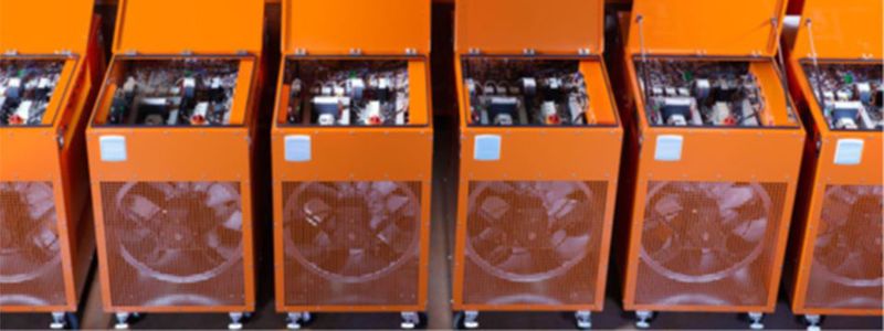 Rentaload eine 100 kW Lastbank mit einem Delta T von 25 K zur Miete an.