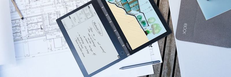 Statt einer herkömmlichen Tastatur verwendet Lenovo beim Yoga Book C930 ein E-Ink-Display als Touch-Keyboard, Notiz-Applikation oder E-Book-Reader.