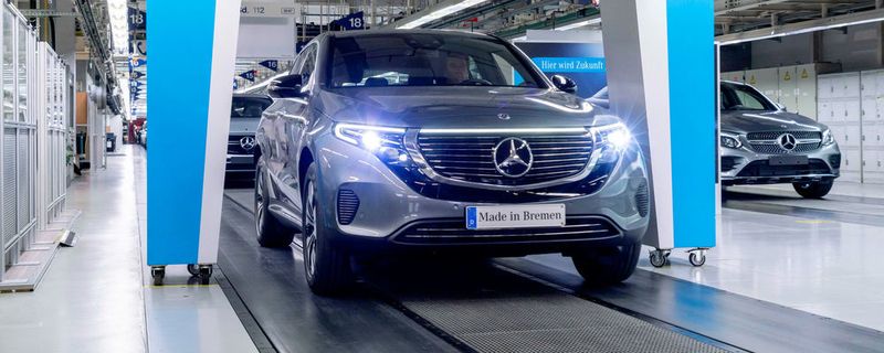 In Bremen startet die Produktion des ersten batterieelektrischen SUV von Mercedes: des EQC.