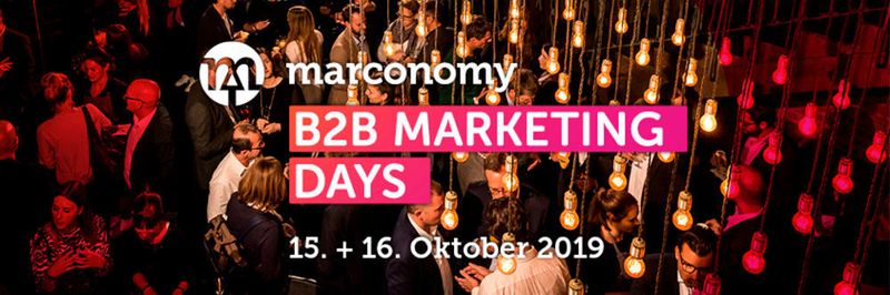 Am 15. und 16. Oktober 2019 finden die marconomy B2B Marketing Days in Würzburg statt. Wir begleiten den Fachkongress als Medienpartner.