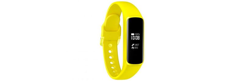 Das Fitnessarmband Samsung Galaxy Fitⓔ ist durch das monochrome Display energieeffizient.