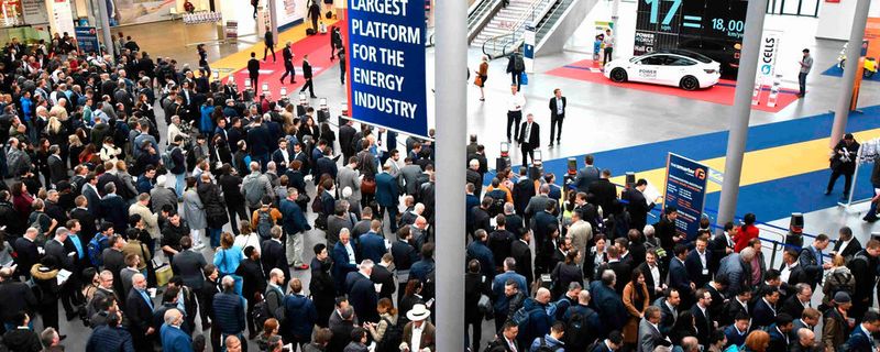 Kurz vor Öffnung der Messe „The Smarter E Europe“ in München.
