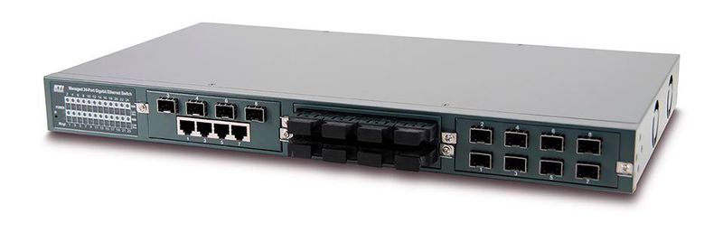 Für die Bestückung der drei Modulschächte des KGS-2422 hat KTI neun verschiedene Kupfer-/Glasfasermodule mit jeweils acht Ports entwickelt.