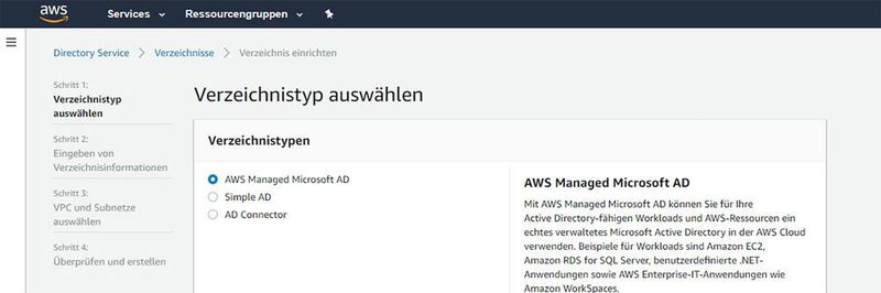 Virtuelle Cloud-Desktops auf AWS-Basis lassen sich auch an lokale AD-Strukturen anknüpfen.