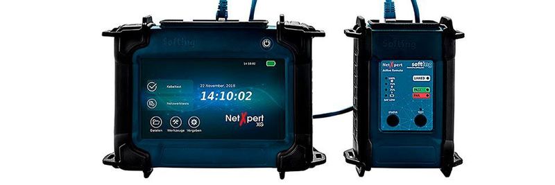 Tests mit dem NetXpert XG können am Hauptgerät oder an der Remoteeinheit gestartet werden.