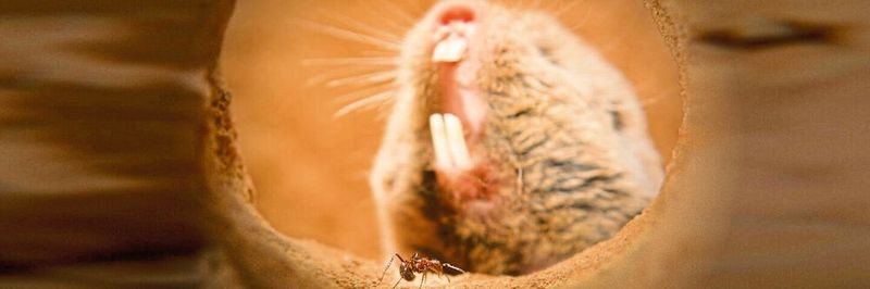 Der Highveld-Mull lebt oft mit Natal-Droptail-Ameisen zusammen – gegen ihren schmerzhaften Giftcocktail scheint er immun zu sein.