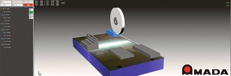 CGS ist eine Ausbaustufe der Amada Schleifsoftware und ermöglicht u.a. die Verarbeitung von 3D Modelle für Roh-, Fertigteil und Spannvorrichtung, mit reeller Vorkalkulation der Schleifzeiten.