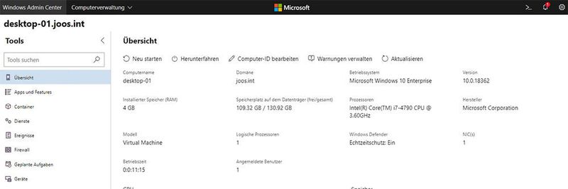 Das kostenlose Windows Admin Center von Microsoft bietet eine webbasierte Oberfläche, mit der Administratoren Server und Clients im Netzwerk effektiv verwalten können.