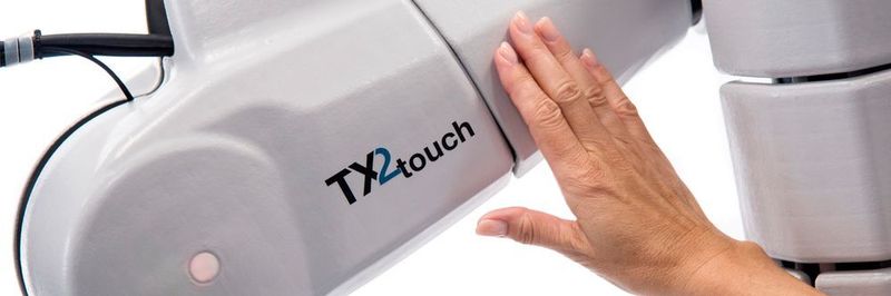 Im Gegensatz zu den meisten Leichtbaurobotern ist die Stoppfunktion des TX2touch PLe-konform.