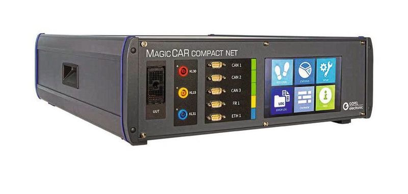 Desktop-Prüfumgebung MagicCAR compact vereint In-Vehicle Network Testing und Funktionstests.