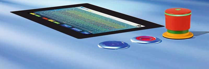 Der kleine Not-Halt-Taster schmiegt sich leicht in moderne HMI-Designs ein.