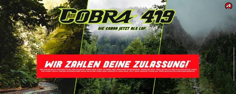 Zusätzlich bietet die MLT-Österreich allen Sportquad-Fans und denen, die es noch werden wollen bis zu 100 Euro Kostenübernahme auf jede Zulassung einer Cobra 419.