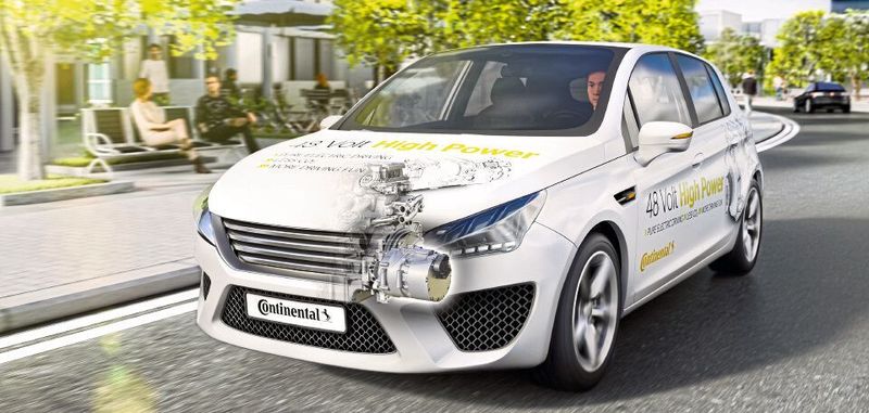 Geringe Spannung, hohe Leistung: Vollhybrid-Fahrzeug mit 48-Volt-High-Power-Technologie von Continental.