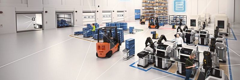 Für einen sicheren Warentransport erstellt das Activeshuttle während der ersten manuell betriebenen Rundfahrt in der Fabrikumgebung mittels Laserscanner eine Referenzkarte, in der Quellen und Senkkoordinaten eingelernt und die Fahrwege angelegt werden.