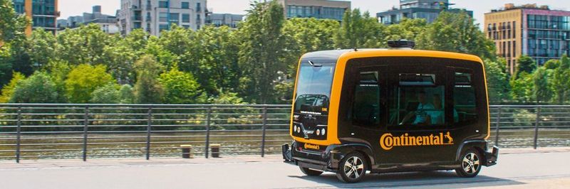 Continental-Technologien kommen erstmals in Robo-Taxis zum Serieneinsatz. Die zentrale Entwicklungsplattform ist der Cube, ein fahrerloser Kleinbus.