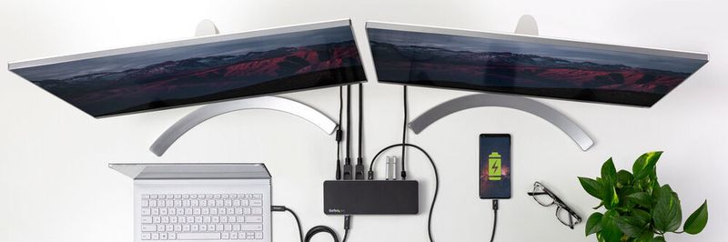 Die Plug-and-Play-Dockingstation bietet eine Dual-Monitor-Unterstützung.