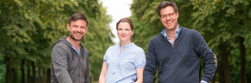René Bernhardt, Produktentwicklung bei Packwise, Gesche Weger, Geschäftsführerin von Packwise und Felix Weger, Produktmanagement bei Packwise (v.l.).