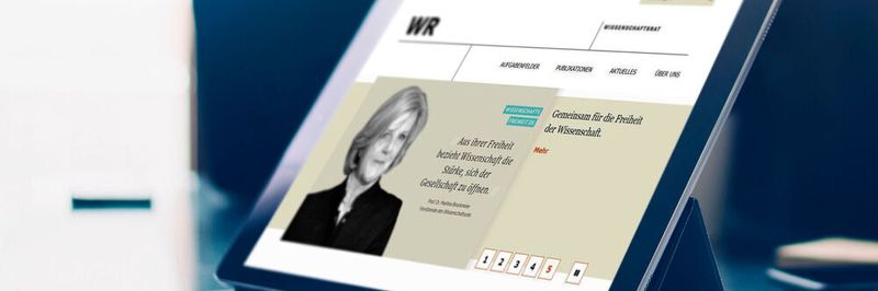 Screenshot der GSB-10-basierten Website des Wissenschaftsrates