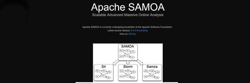 Apache SAMOA verfügt über eine erweiterbare Architektur, die es ermöglicht, SAMOA auf mehreren verteilten Stream-Verarbeitungsmaschinen wie Storm, S4 und Samza auszuführen.