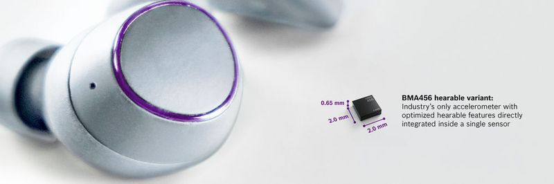 Der Beschleunigssensor BMA456 mit integrierten Hearable-Funktionen ist für smarte Sport- und Kopfhörer entwickelt.