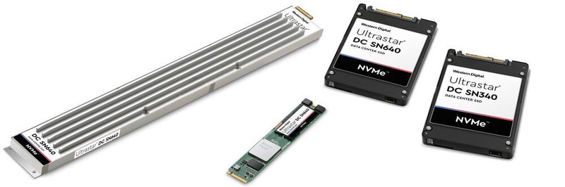 Die NVMe-Datacenter-SSDs der Ultrastar-DC-SN640-Familie kommen in drei verschiedenen Formfaktoren, die Ultrastar DC SN340 nur als 2,5-Zoll-U.2-Laufwerk.