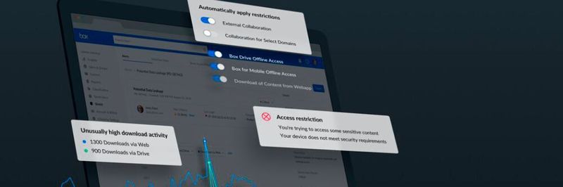 Intelligente Security für das digitale Zeitalter: Box Shield schützt Daten und identifiziert mögliche Bedrohungen.