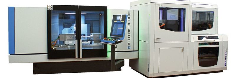 Die Kellenberger K100 mit Automatisierungslösung Wenger Weflex, einem Lader für Wellenteile.