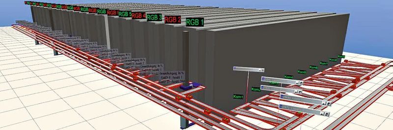 3D-Visualisierung des WM-Hochregallagers in Hedemünden bei Kassel.