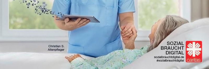 Auf der Internetseite der Caritas Kampagne „Sozial braucht digital“ berichtet ein Altenpfleger aus Sohlingen über seine Erfahrungen im beruflichen Alltag