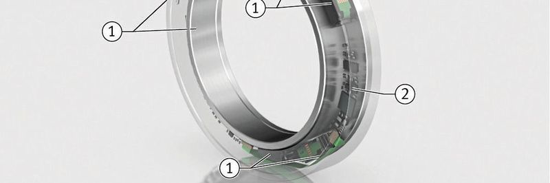 Das Überwachungssystems Spindlesense ist mit Abstandssensoren (1), einer Auswerteeinheit (2) und einem Anschlusskabel (3) ausgestattet.